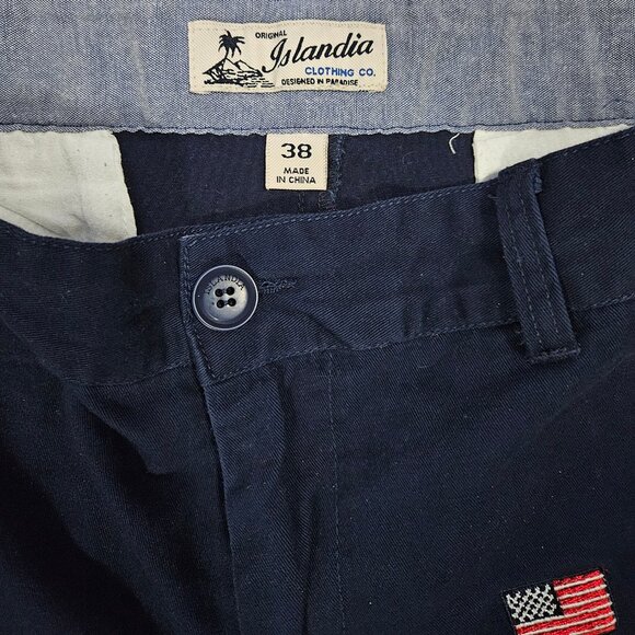 Men's Islandia Clothing Co. American Flag Golf Shorts - Navy - 38 - USED - Picture 3 of 3